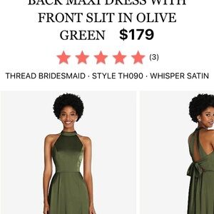 Olive Green Satin Dress
